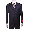 Mantoni Men's Navy Blue-striped 3-button Wool Suit