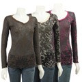 Erge Designs Women's Bohemian Long-sleeve Burnout Tee