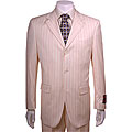 Mantoni Men's Off-white Striped 3-button Wool Suit