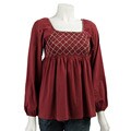 RXB Women's Smocked Peasant Top