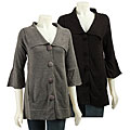 RXB Women's 3/4-sleeve Button-front Cardigan