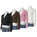 Carol Rose Three-button Cropped Shawl Cardigan