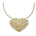 14k Gold over Silver CZ Heart Necklace