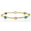 14k Goldplated Colorful Cubic Zirconia Bangle