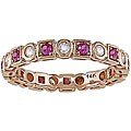 14k Gold 1/3ct TDW Diamond and Pink Sapphire Ring (H-I-J, I1-I2)