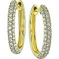 10k Yellow Gold 1ct TDW Diamond Hoop Earrings (H-I-J, I1-I2)