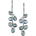 14k Gold Grey Freshwater Pearl Leverback Earrings (6-7 mm)