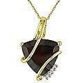 10k Gold .02ct TDW Diamond and Garnet Pendant
