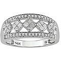 14k Gold 1/2ct TDW Princess and Round Diamond Ring