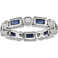 18k Gold 1/3ct TDW Diamond and Sapphire Eternity Ring (Size 6.5)