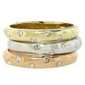 14k Gold over Sterling Silver 3-band Ring Set