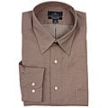 Dockers Men's Brown Twill Wrinkle-free Dress Shirt