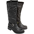 Bamboo by Journee Women's Sweater Top Riding Boots