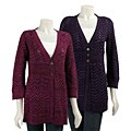 212NY Herringbone Pointelle Cardigan