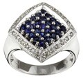 14k White Gold Sapphire and 1/6ct TDW Diamond Ring (H-I, I)