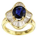 18k Gold Sapphire and 1 2/5ct TDW Diamond Ring (H, I)