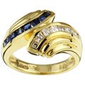 18k Gold Sapphire and 2/5ct TDW Diamond Ring
