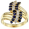 14k Gold Sapphire and 3/8ct TDW Diamond Ring (H, I)
