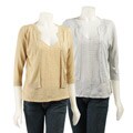 August Silk Women's Faux Twin Set Cardigan