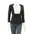 August Silk Women's Tuxedo Placket Sweater