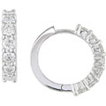 18k White Gold 1-5/8ct TDW Diamond Hoop Earrings