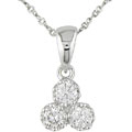 14k White Gold 1/4ct TDW Diamond Triangle Pendant (G-H-I, SI)