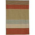 Hand-woven Dhurry Arrah Wool Rug (5'6 x 8')