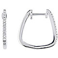 10k White Gold 1/10ct TDW Diamond Huggie Earrings