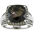 14k Gold Smokey Quartz and 3/4ct TDW Diamond Ring
