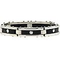 Stainless Steel Clear CZ and Enamel Bracelet