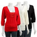 Hanna & Gracie Women's Dolman Embellished Top