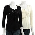Hanna & Gracie 3/4-length Sleeve Necklace Top