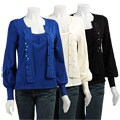 Hanna & Gracie Women's Sequined Lace Top