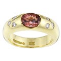 18k Gold Tourmaline/ 1/5ct TDW Diamond Estate Ring (Size 7)