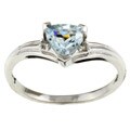 14k White Gold Aquamarine and Diamond Timeless Ring