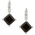10k White Gold Diamond and Black Onyx Earrings