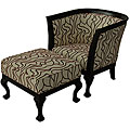 Biedermeier Chair and Ottoman