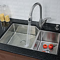 Kraus Stainless Steel Kitchen Sink with Faucet and Dispenser Combo