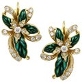 18k Yellow Gold 1 1/4ct TDW Diamond Flower Estate Earrings (H, SI1)