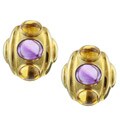 18k Yellow Gold Amethyst and Citrine Earrings