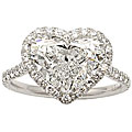 18k White Gold 4 1/2ct TDW Heart Diamond Ring (SI-1-2)