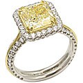 18k Gold 3 4/5ct TDW Yellow Radiant Diamond Ring (G-H, SI-1)