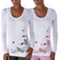 Women's Trailing Scroll-print Long-sleeve Shirt