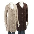 Lapis Women's Cable Knit Button-front Duster