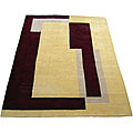 Indo Tufted Beige/ Burgundy Rug (9' x 12')