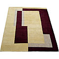 Indo Tufted Beige/ Burgundy Rug (8' x 10')