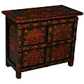 Tibetan Dark Green Hand-painted Storage Cabinet