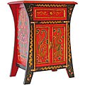 Tibetan Hand-painted Dragons Red/ Black End Table