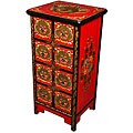 Hand-painted Tibetan Red and Black Dresser