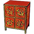 Red and Gold Hand-painted Tibetan Storage Cabinet